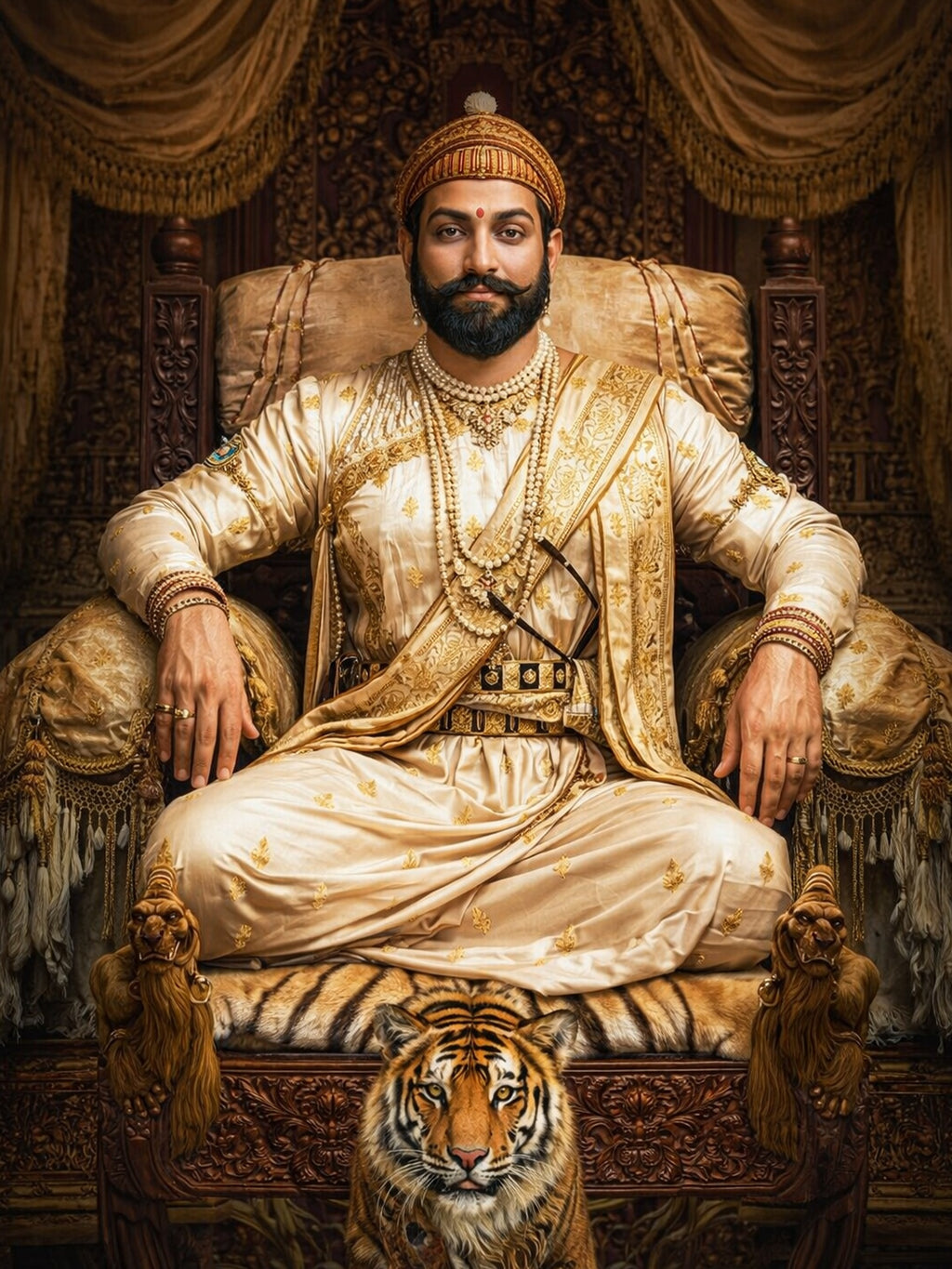 Chhatrapati Shivaji Maharaj Metal Poster | Premium Matte Steel Wall Art | Made in India