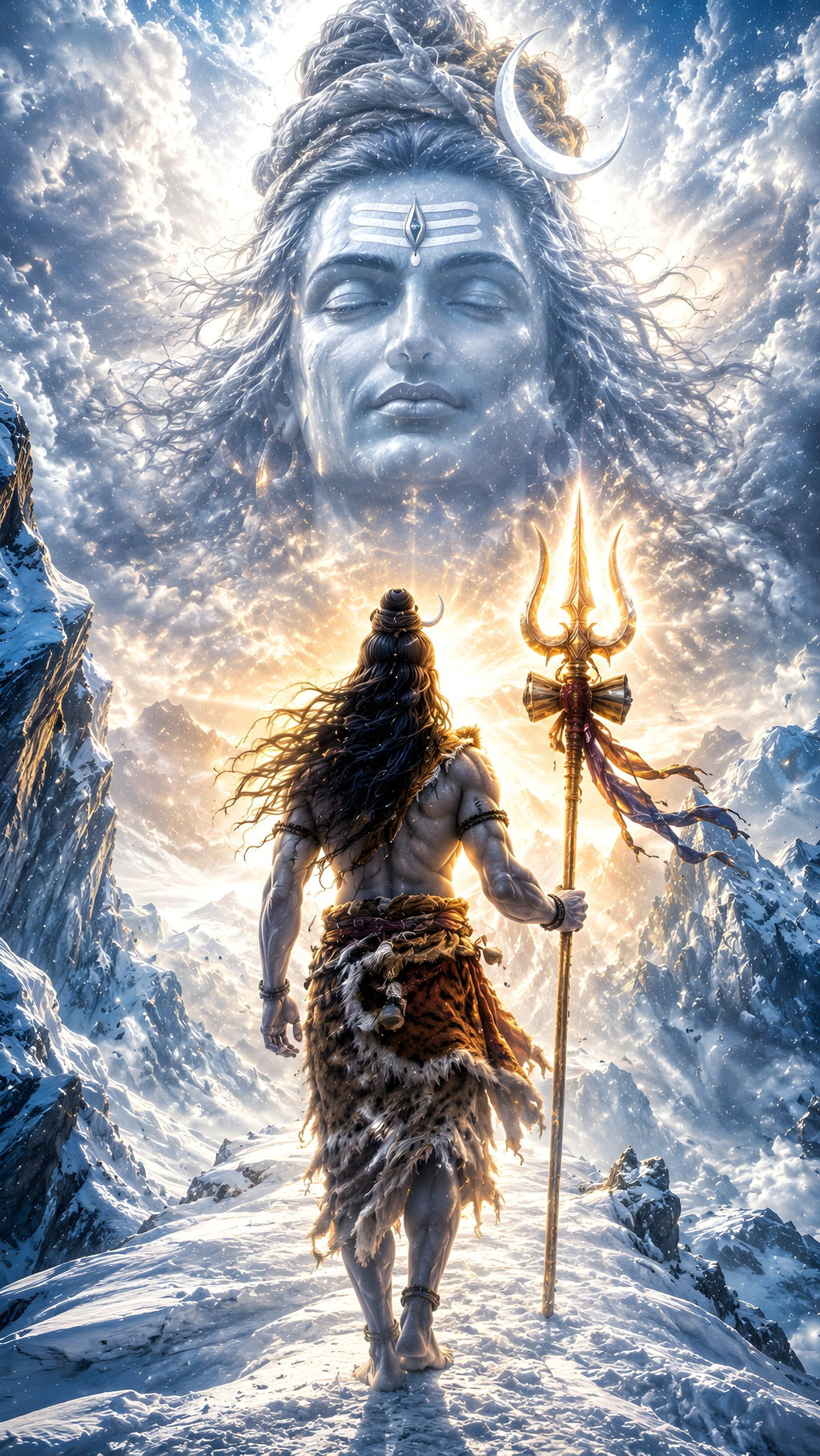 Lord Shiva Metal Poster | Mahadev Divine Wall Art | Premium Matte Metal Print | Made in India