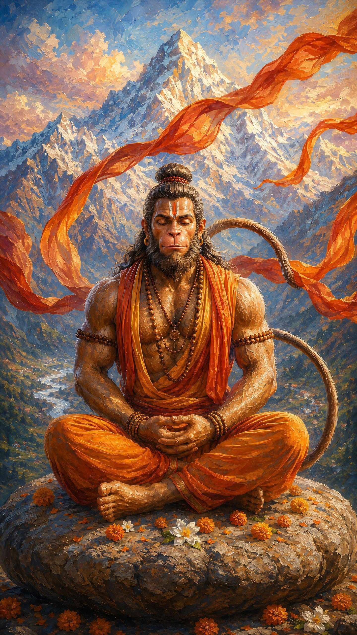 Lord Hanuman Metal Poster | Bajrangbali Divine Wall Art | Premium Metal Home Decor | Made in India