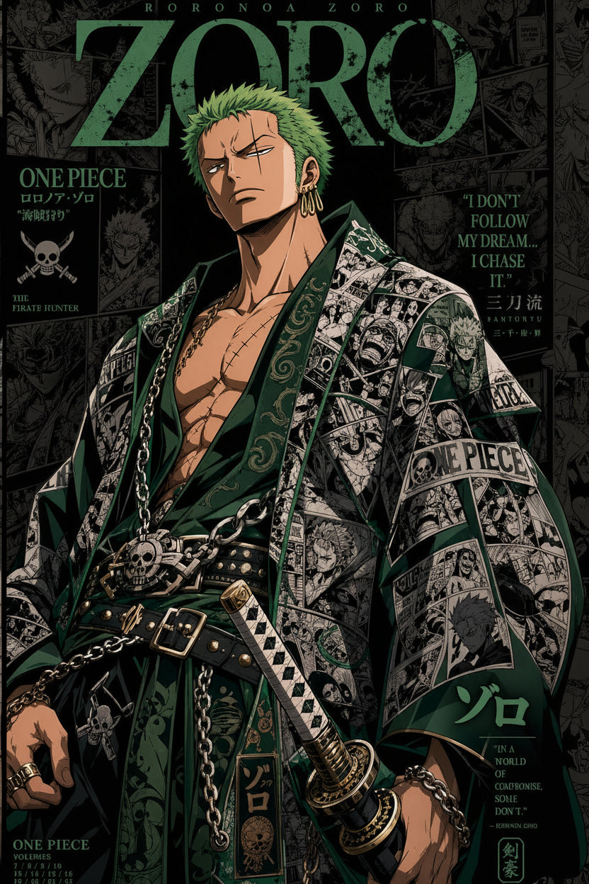 Roronoa Zoro Premium Metal Wall Poster