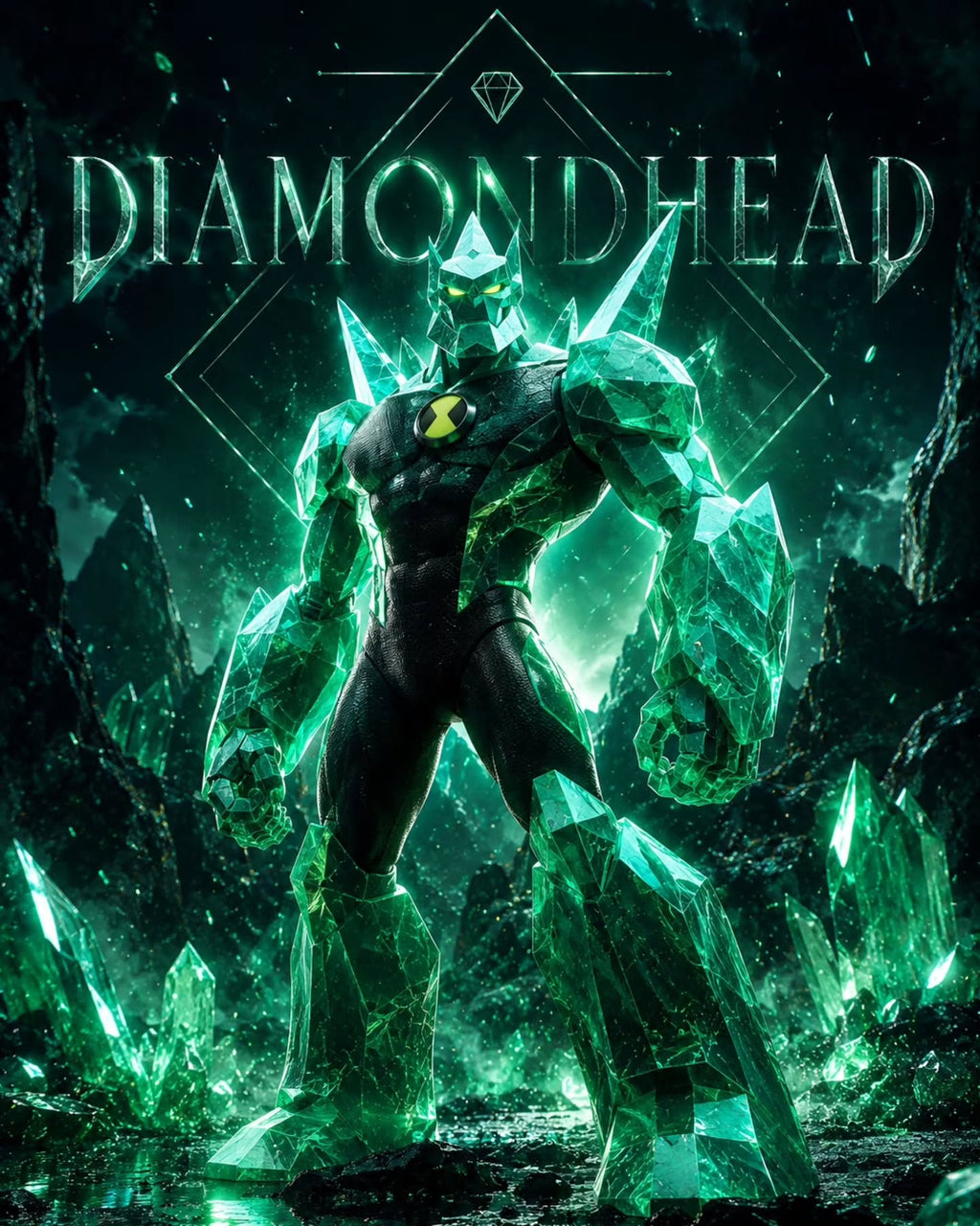 Title  Diamondhead Premium Metal Poster | Ben 10 Wall Art
