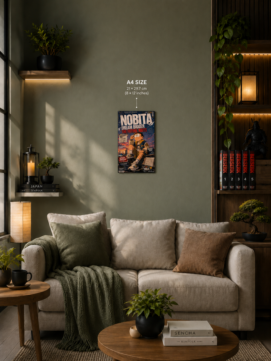 Nobita Dream Bigger Premium Metal Poster | Doraemon Inspired Wall Art