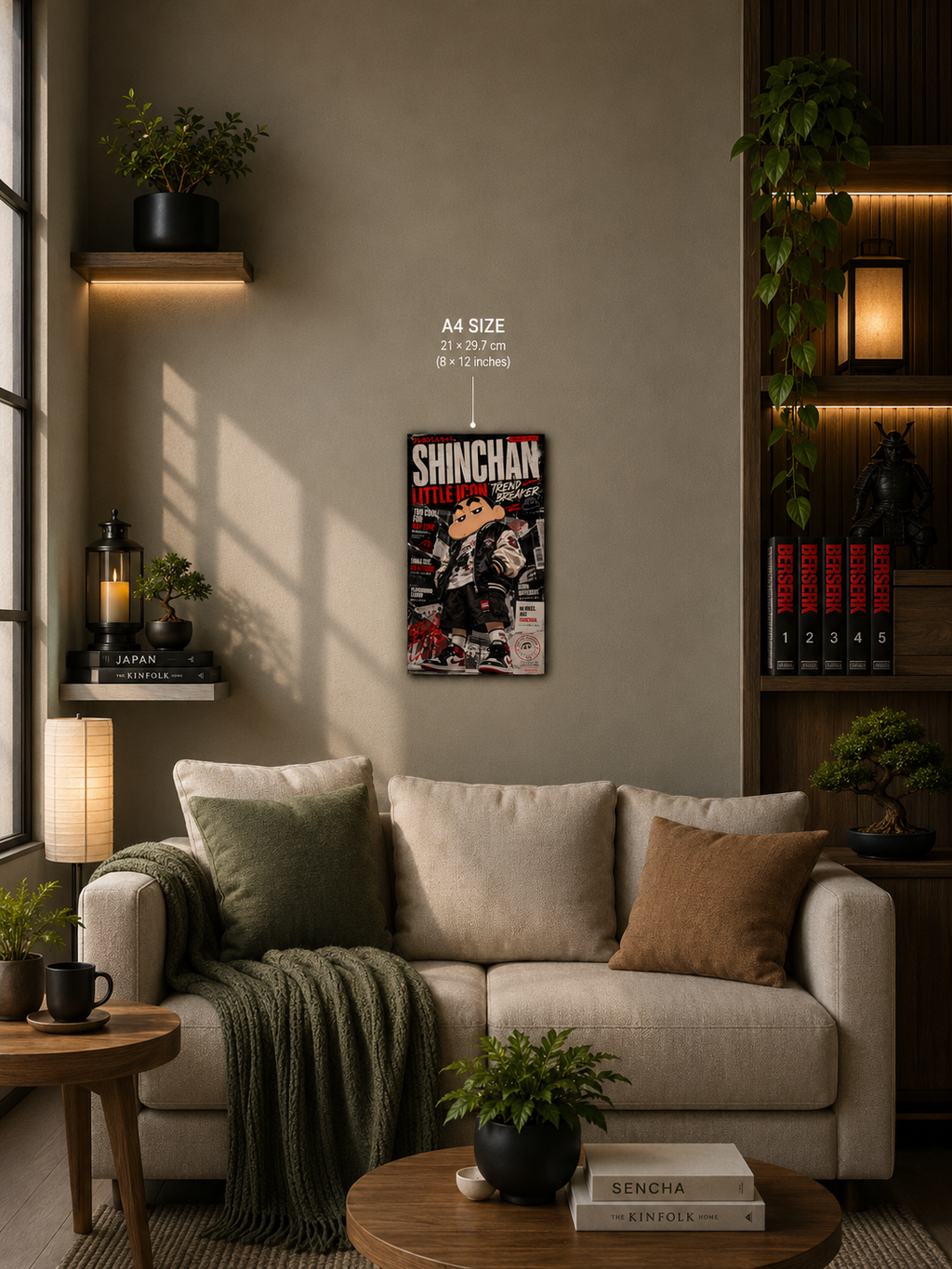 Shin Chan Premium Metal Poster | Crayon Shin-chan Inspired Wall Art