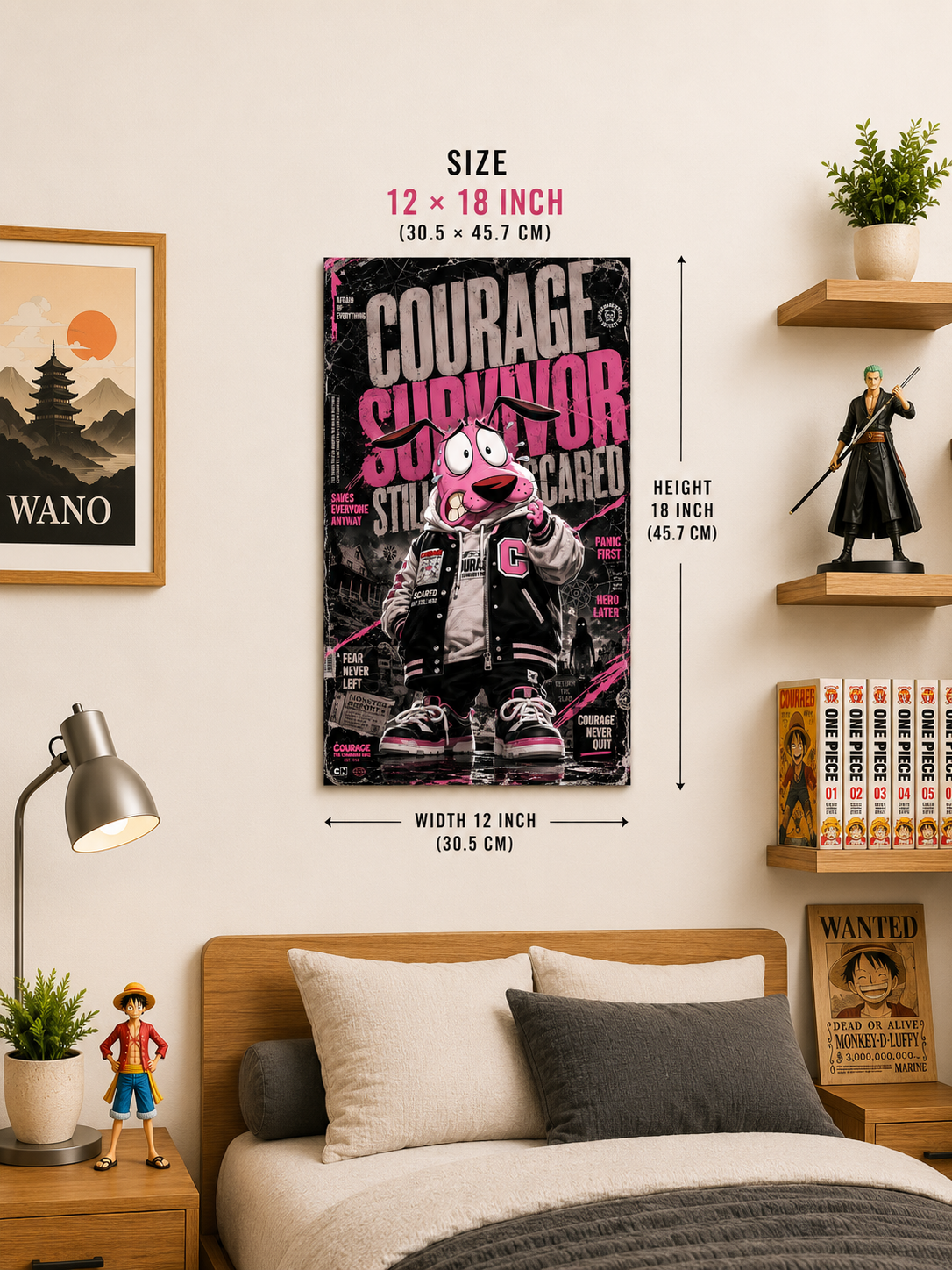 Courage the Cowardly Dog Premium Metal Poster | Cartoon Wall Art