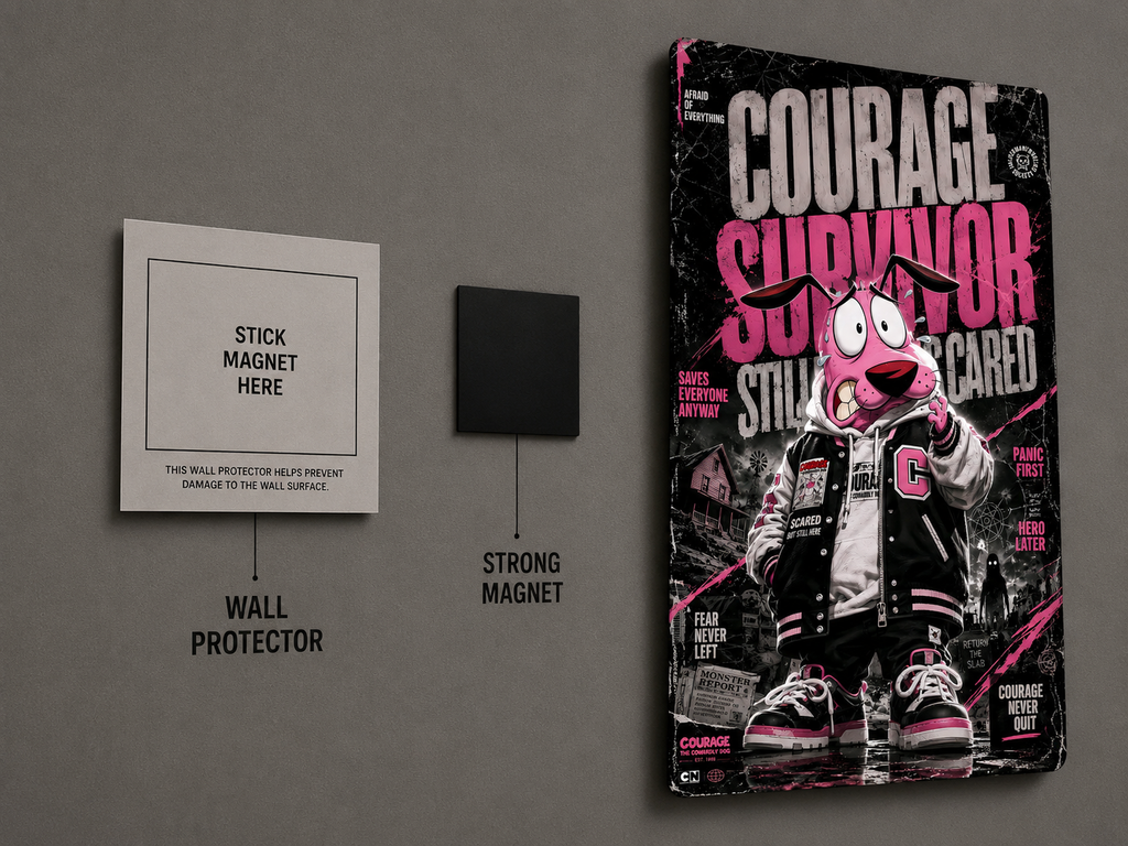 Courage the Cowardly Dog Premium Metal Poster | Cartoon Wall Art