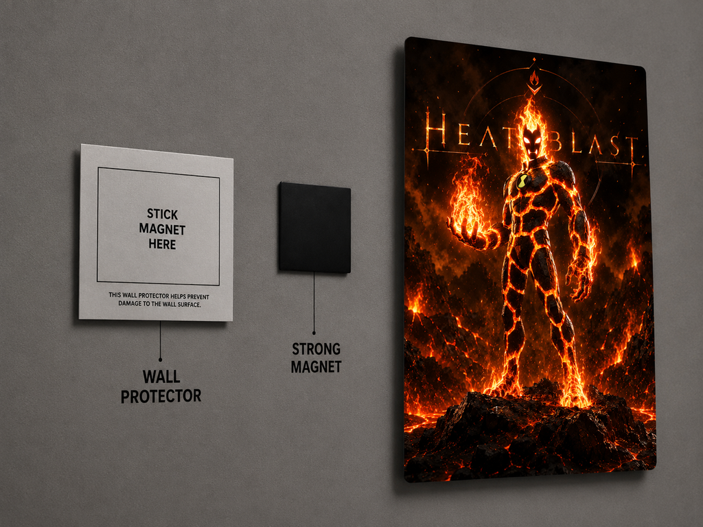 Heatblast Premium Metal Poster | Ben 10 Wall Art