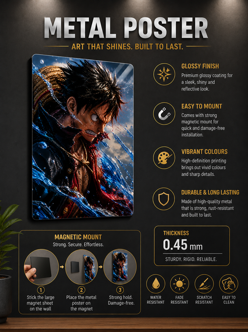 One Piece Metal Poster – Premium Glossy Anime Wall Art