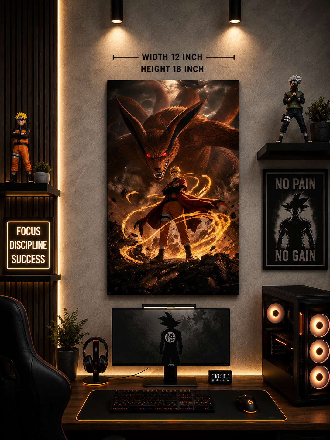 Naruto & Nine-Tailed Fox Premium Metal Wall Poster
