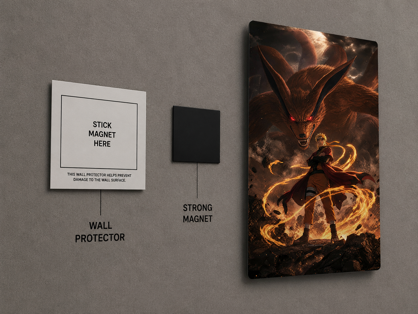Naruto & Nine-Tailed Fox Premium Metal Wall Poster