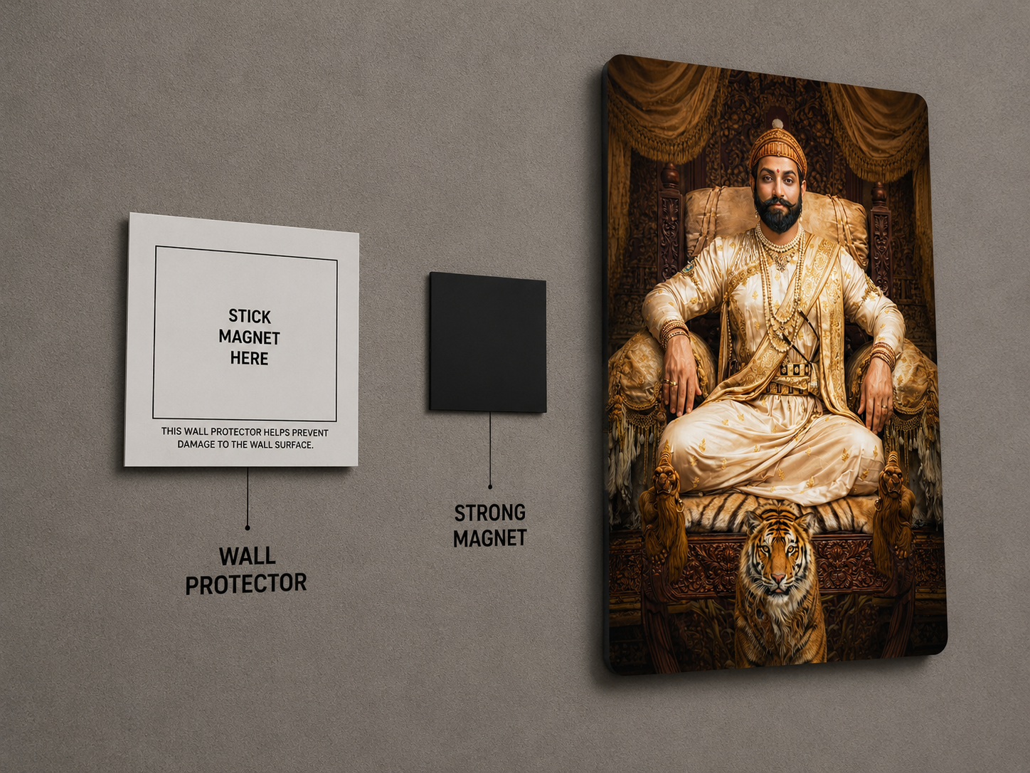 Chhatrapati Shivaji Maharaj Metal Poster | Premium Matte Steel Wall Art | Made in India