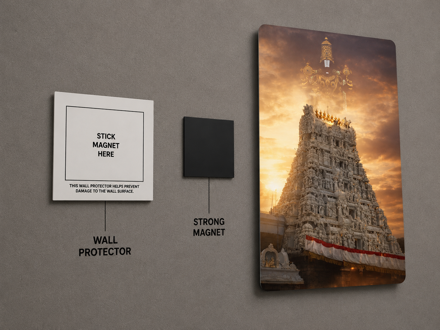 Tirupati Balaji Metal Poster | Lord Venkateswara Premium Matte Metal Wall Art | Made in India