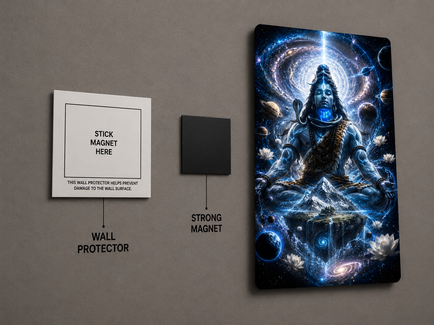 Lord Shiva Metal Poster | Divine Mahadev Wall Art | Premium Metal Wall Decor | Made in India