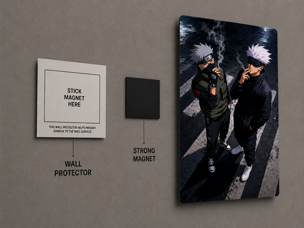 Kakashi & Gojo Satoru Premium Metal Poster