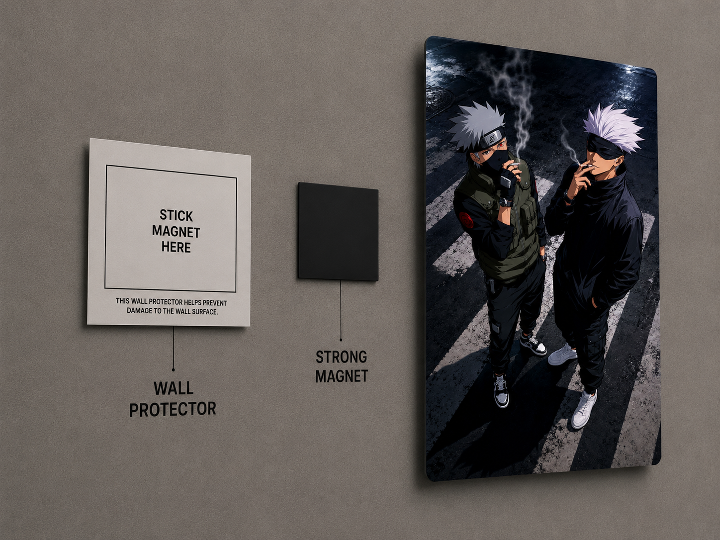 Kakashi & Gojo Satoru Premium Metal Poster