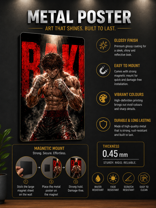 Baki Hanma Premium Metal Wall Poster