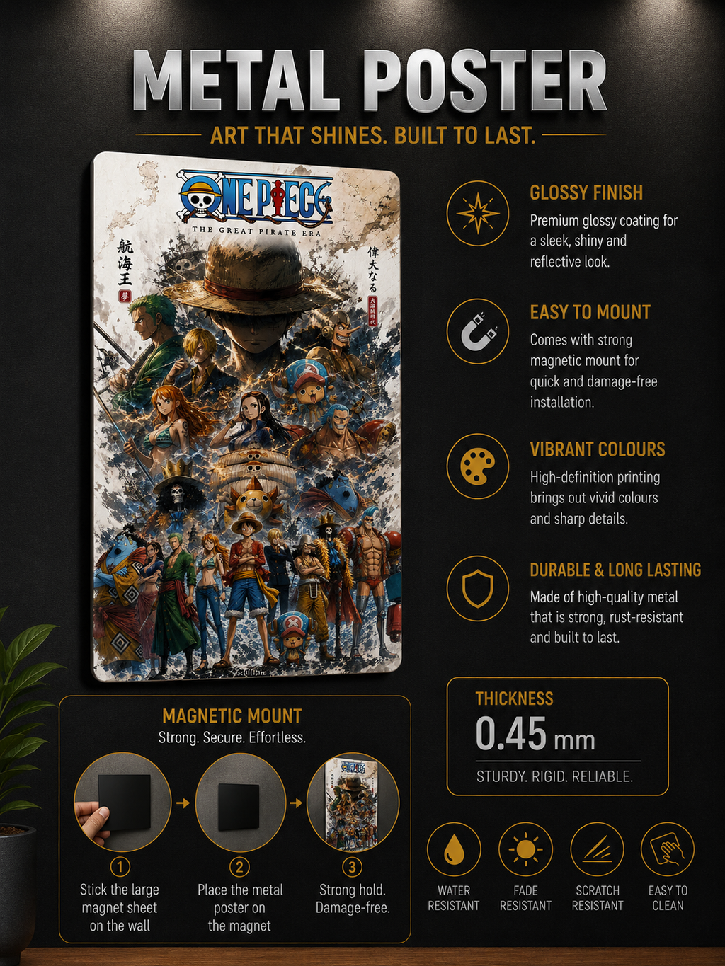 Dream. Explore. Conquer. One Piece Metal Poster