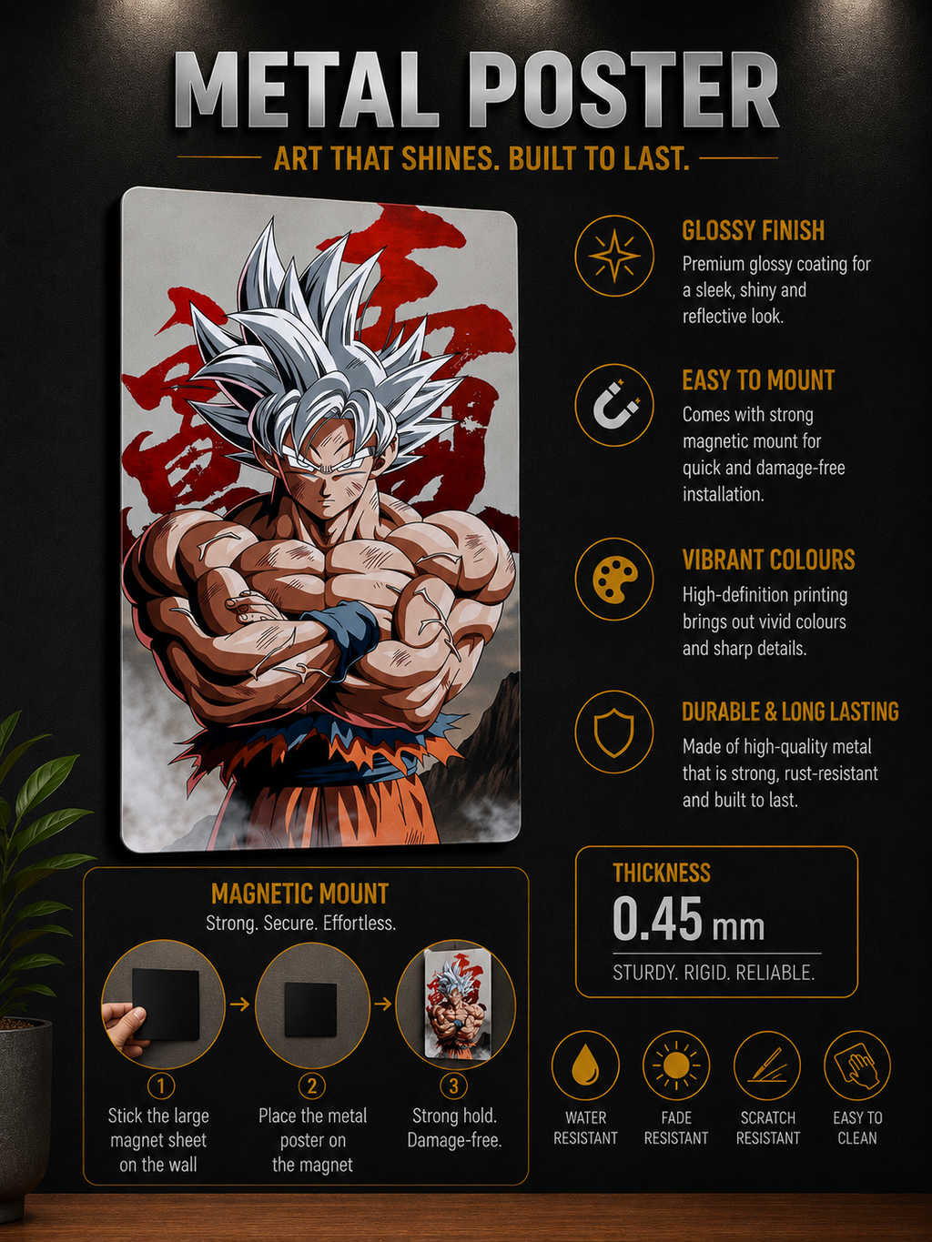 Ascend to Greatness. Goku Metal Poster