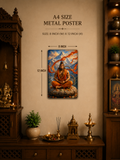 Lord Hanuman Metal Poster | Bajrangbali Divine Wall Art | Premium Metal Home Decor | Made in India