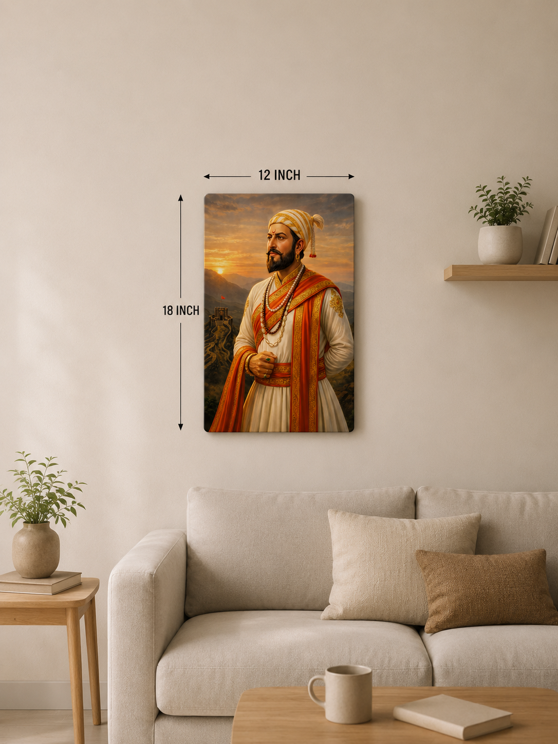 Chhatrapati Shivaji Maharaj Premium Metal Wall Art | Warrior King Metal Poster
