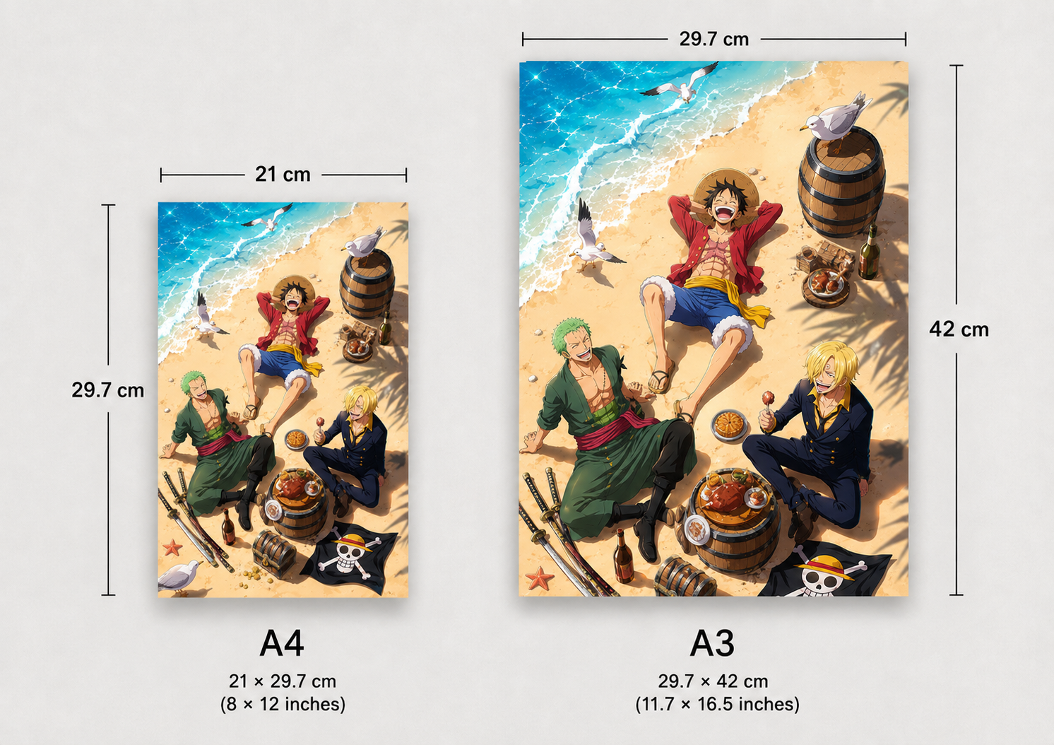 Luffy & Straw Hat Crew Premium Metal Poster