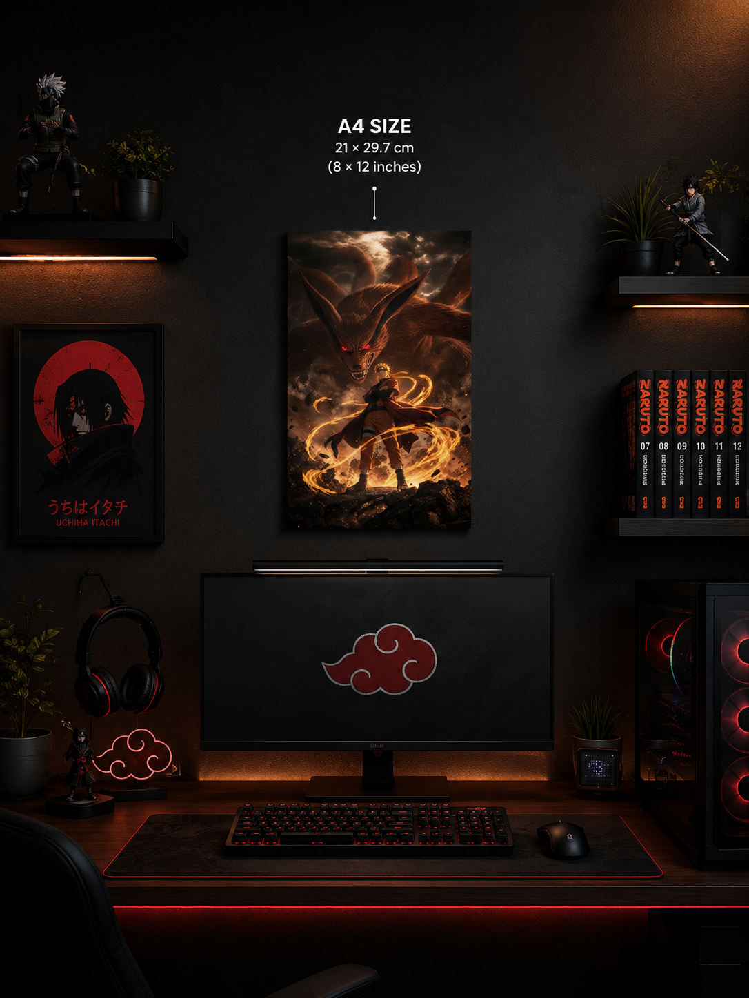 Naruto & Nine-Tailed Fox Premium Metal Wall Poster