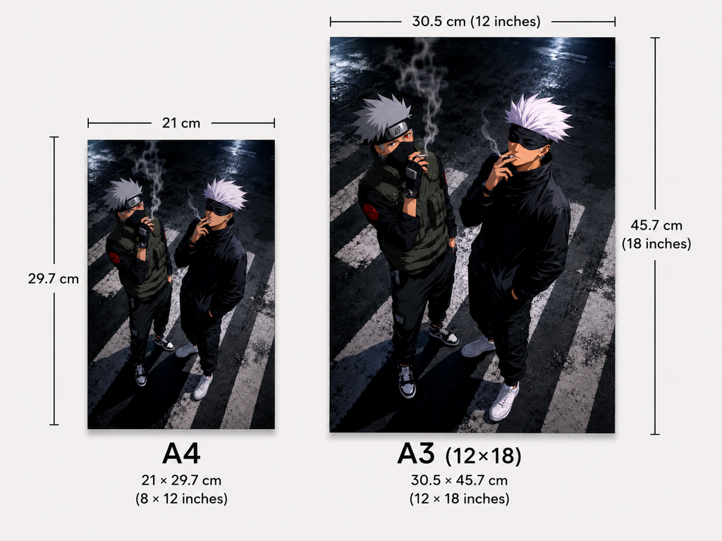 Kakashi & Gojo Satoru Premium Metal Poster